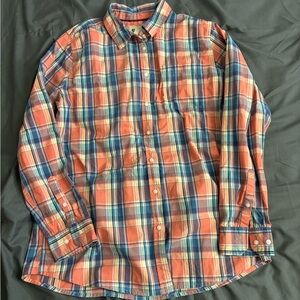 CQR Pink Blue White Plaid Button Up Shirt Women’s Large